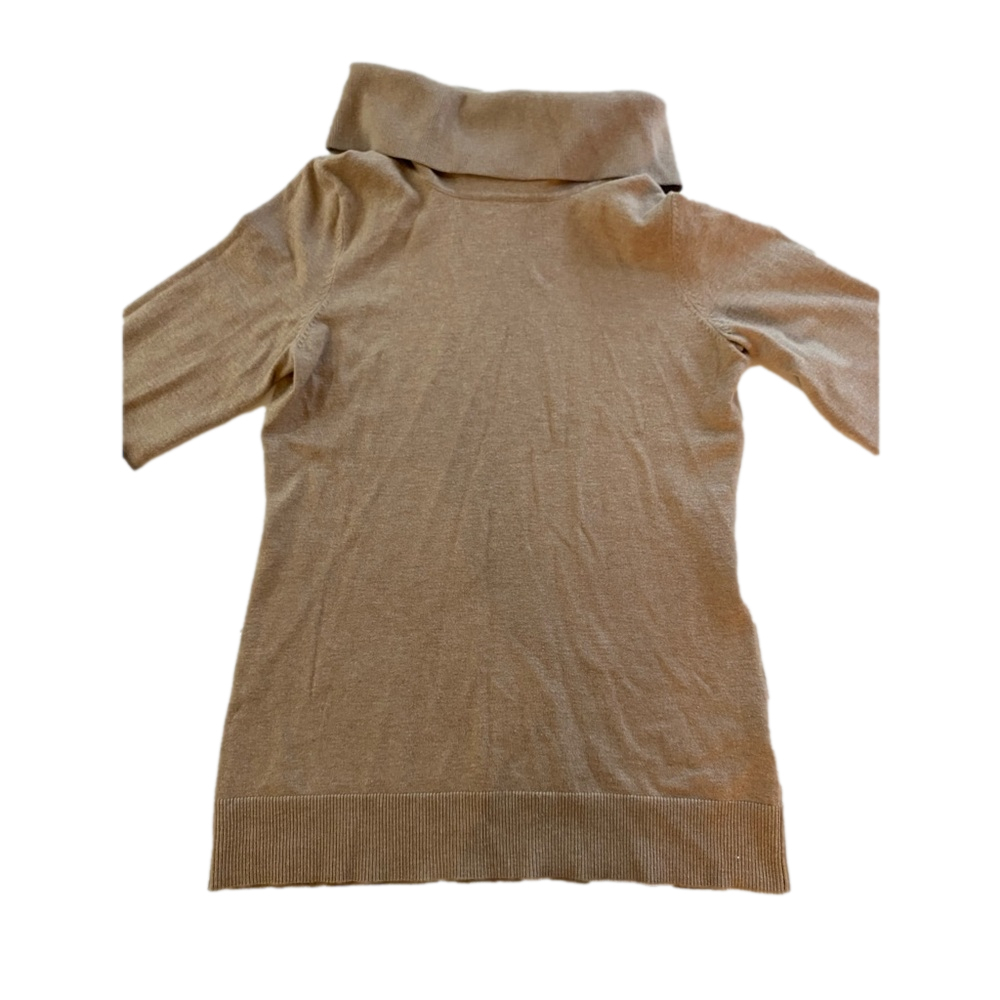 Peter Nygard cowl neck cotton mix sweater tan size small petite